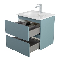 BelBagno Тумба с раковиной Kraft 39-50 подвесная Голубой матовый с раковиной BB500/390ETL – фотография-10